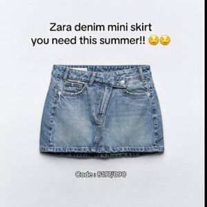 NWT: Zara Women's Light Blue Denim Mini Skirt in Sz XL